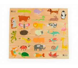 Puzle andreutoys domino animales madera 28 piezas