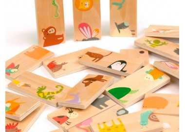 Puzle andreutoys domino animales madera 28 piezas