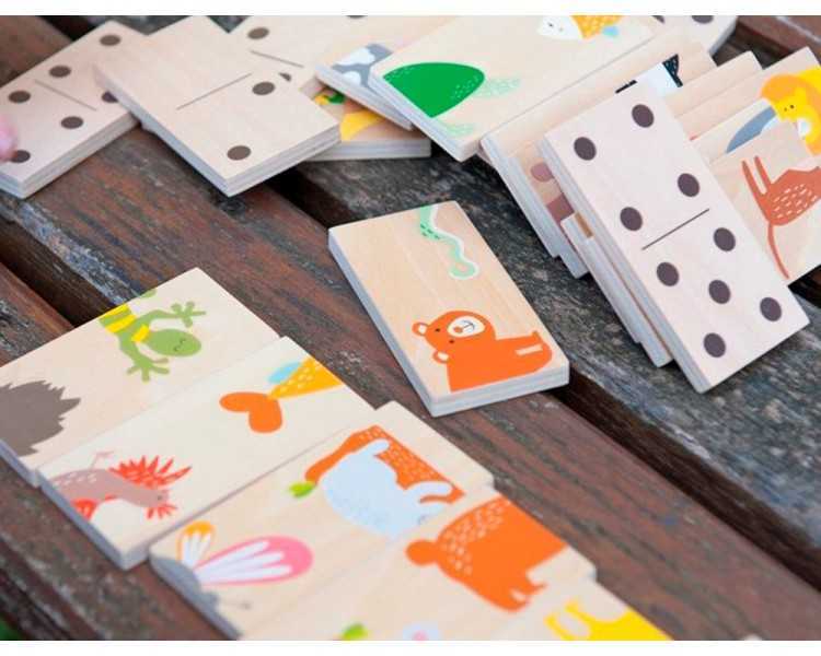 Puzle andreutoys domino animales madera 28 piezas