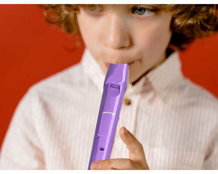 Flauta hohner 9508 color lavanda funda verde y transparente