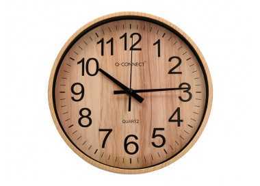 Reloj q-connect de pared de plastico redondo 25,7 cm movimiento silencioso color madera natural Reloj q-connect de pared de plastico redondo 25,7 cm movimiento silencioso color madera natural