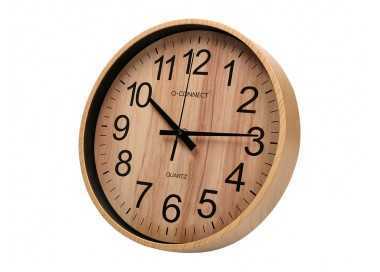 Reloj q-connect de pared de plastico redondo 25,7 cm movimiento silencioso color madera natural Reloj q-connect de pared de plastico redondo 25,7 cm movimiento silencioso color madera natural