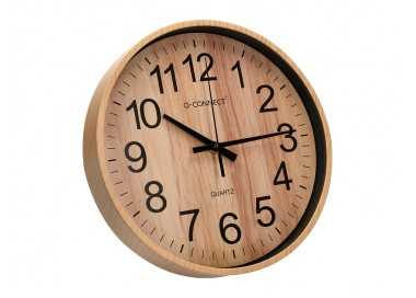 Reloj q-connect de pared de plastico redondo 25,7 cm movimiento silencioso color madera natural Reloj q-connect de pared de plastico redondo 25,7 cm movimiento silencioso color madera natural