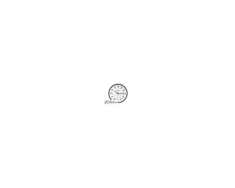 Reloj q-connect de pared de plastico redondo 34,4 cm movimiento silencioso color negro