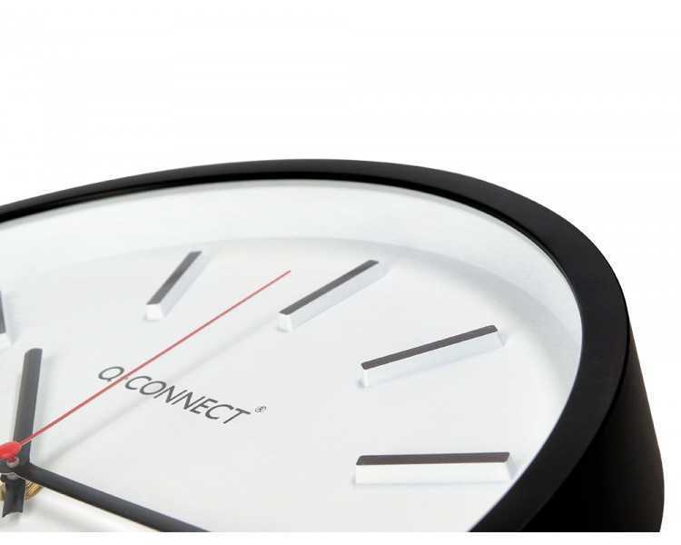 Reloj q-connect de pared de plastico redondo 34,4 cm movimiento silencioso color negro