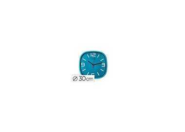 Reloj q-connect de pared de plastico redondo 30 cm movimiento silencioso color azul Reloj q-connect de pared de plastico redondo 30 cm movimiento silencioso color azul