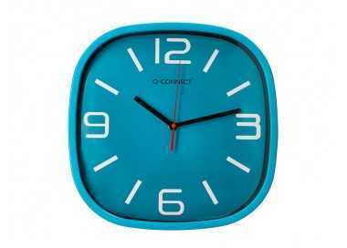 Reloj q-connect de pared de plastico redondo 30 cm movimiento silencioso color azul Reloj q-connect de pared de plastico redondo 30 cm movimiento silencioso color azul