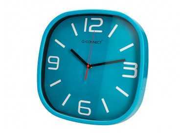 Reloj q-connect de pared de plastico redondo 30 cm movimiento silencioso color azul Reloj q-connect de pared de plastico redondo 30 cm movimiento silencioso color azul