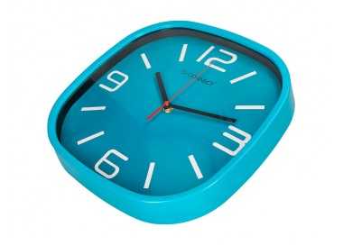 Reloj q-connect de pared de plastico redondo 30 cm movimiento silencioso color azul Reloj q-connect de pared de plastico redondo 30 cm movimiento silencioso color azul