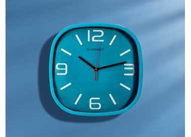 Reloj q-connect de pared de plastico redondo 30 cm movimiento silencioso color azul Reloj q-connect de pared de plastico redondo 30 cm movimiento silencioso color azul