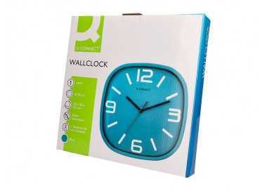 Reloj q-connect de pared de plastico redondo 30 cm movimiento silencioso color azul Reloj q-connect de pared de plastico redondo 30 cm movimiento silencioso color azul