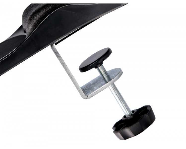 Reposabrazos ergonomico q-connect con alfombrilla de raton y apoyo de muñeca color negro 220x140x480 mm