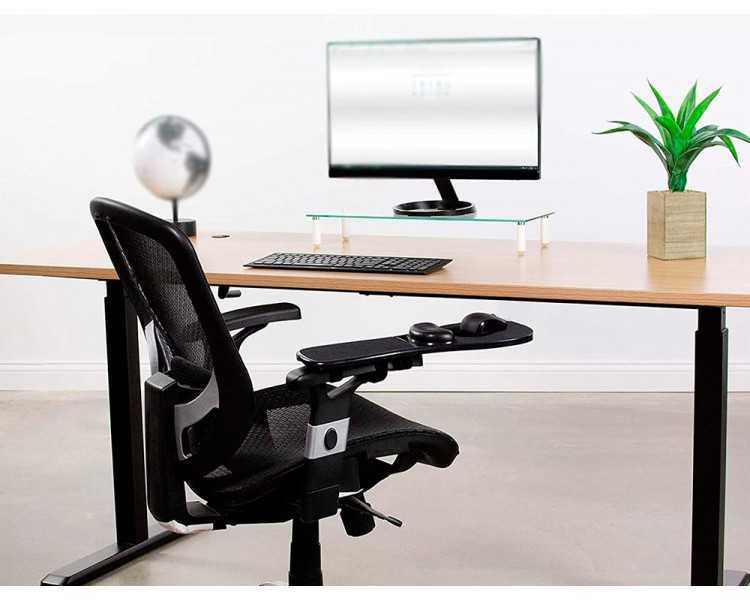 Reposabrazos ergonomico q-connect con alfombrilla de raton y apoyo de muñeca color negro 220x140x480 mm