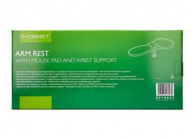 Reposabrazos ergonomico q-connect con alfombrilla de raton y apoyo de muñeca color negro 220x140x480 mm Reposabrazos ergonomico q-connect con alfombrilla de raton y apoyo de muñeca color negro 220x140x480 mm