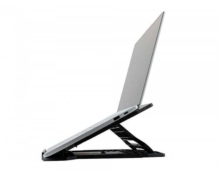Soporte q-connect para portatil hasta 17/' ajustable 7 angulos diferentes color negro 260x280x60 mm