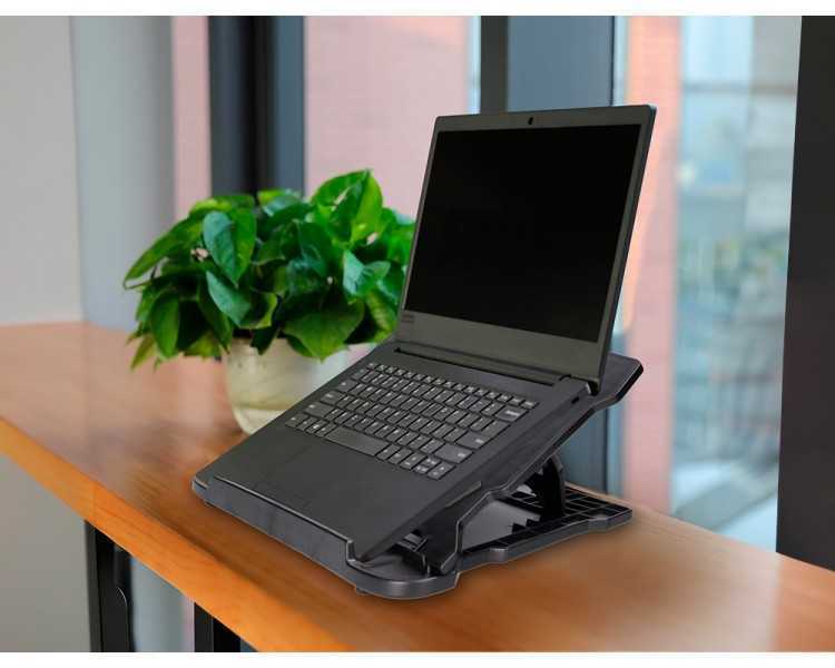 Soporte q-connect para portatil hasta 17/' ajustable 7 angulos diferentes color negro 260x280x60 mm