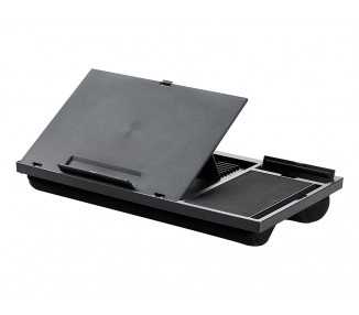 Soporte q-connect ancho para portatil movil raton hasta 17/' ajustable 7 angulos diferentes color negro
