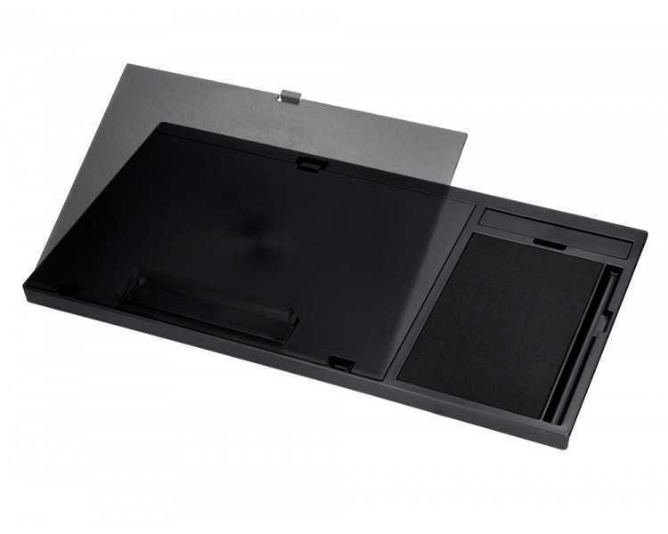 Soporte q-connect ancho para portatil movil raton hasta 17/' ajustable 7 angulos diferentes color negro