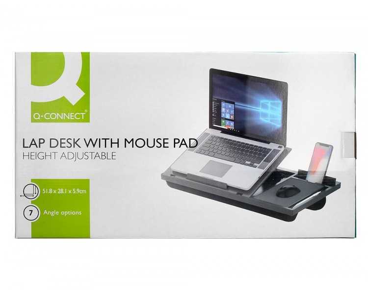Soporte q-connect ancho para portatil movil raton hasta 17/' ajustable 7 angulos diferentes color negro