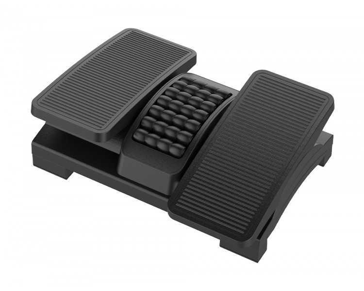 Reposapies plastico q-connect ajustable derecha izquierda 2 alturas efecto masaje 430x320x110 mm