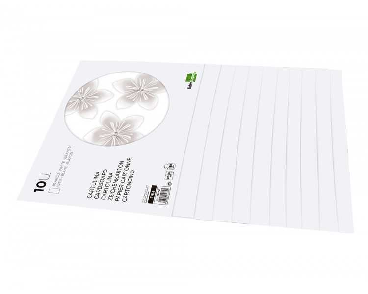 Bloc trabajos manuales liderpapel cartulina 240x315mm 10 hojas color blanco