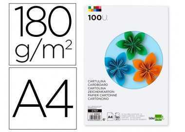 Cartulina liderpapel a4 180g/m2 25 colores surtidos paquete de 100 hojas