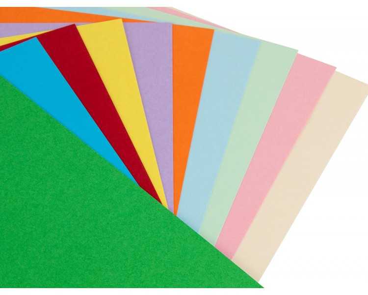 Cartulina liderpapel a4 180g/m2 25 colores surtidos paquete de 100 hojas