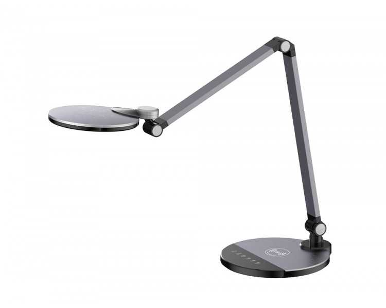 Lampara de oficina q-connect sobremesa profesional aluminio 9w 120 led cargador movil color negro