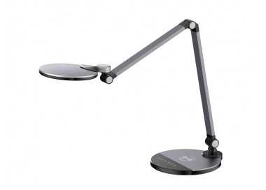 Lampara de oficina q-connect sobremesa profesional aluminio 9w 120 led cargador movil color negro