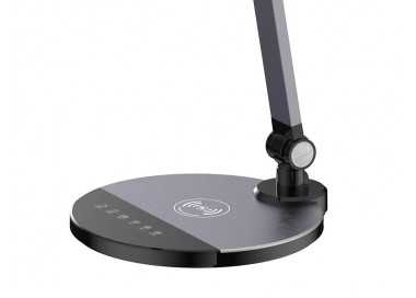 Lampara de oficina q-connect sobremesa profesional aluminio 9w 120 led cargador movil color negro