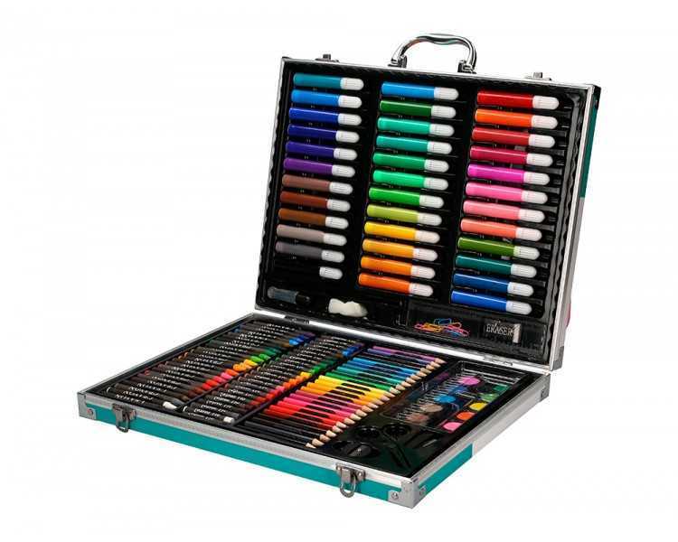 Estuche de pintura liderpapel aluminio 150 piezas maletin 37,8x29,7x4,6 cm