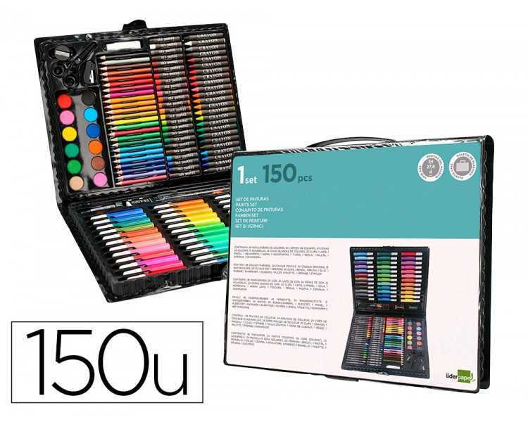 Estuche de pintura liderpapel plastico 150 piezas 36x31x4 cm