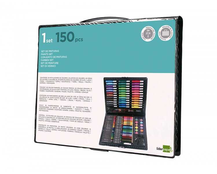 Estuche de pintura liderpapel plastico 150 piezas 36x31x4 cm