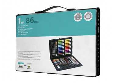Estuche de pintura liderpapel plastico 86 piezas 34x23x3,2 cm