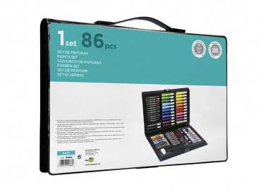 Estuche de pintura liderpapel plastico 86 piezas 34x23x3,2 cm