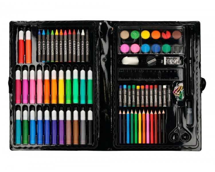 Estuche de pintura liderpapel plastico 86 piezas 34x23x3,2 cm