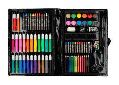 Estuche de pintura liderpapel plastico 86 piezas 34x23x3,2 cm