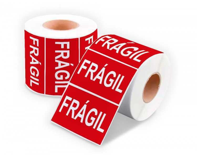 Etiqueta q-connect fragil 50x100 mm rollo de 200 unidades