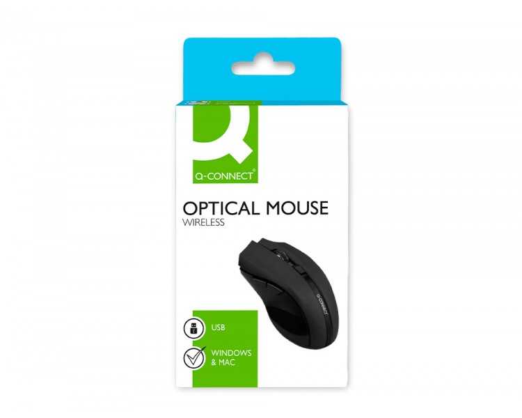 Raton q-connect optico inalambrico 1000 dpi receptor usb 2,4 ghz negro