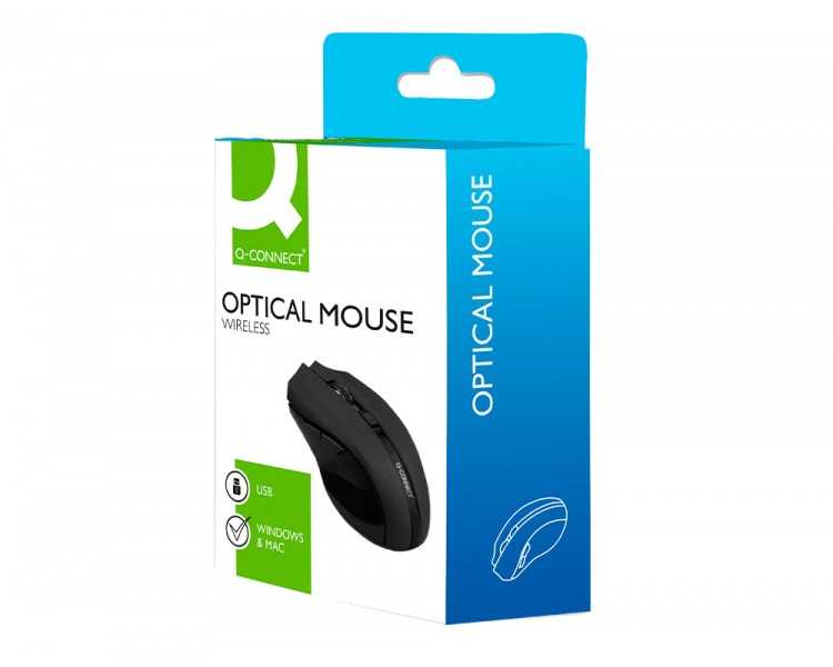 Raton q-connect optico inalambrico 1000 dpi receptor usb 2,4 ghz negro