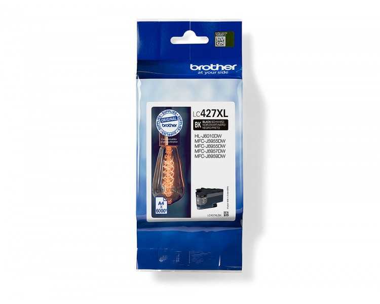 Ink-jet brother lc427xlbk mfcj5955dw / 6955dw negro alta capacidad 6000 paginas