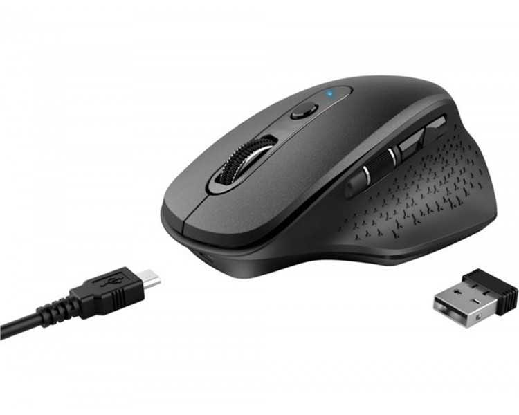 Raton trust ozaa optico inalambrico 2400dpi 6 botones usb 2.0 negro