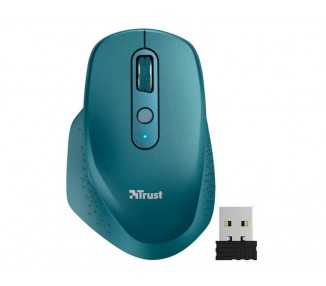Raton trust ozaa optico inalambrico 2400dpi 6 botones usb 2.0 azul