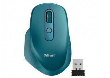 Raton trust ozaa optico inalambrico 2400dpi 6 botones usb 2.0 azul