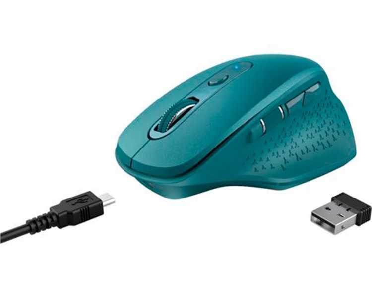 Raton trust ozaa optico inalambrico 2400dpi 6 botones usb 2.0 azul