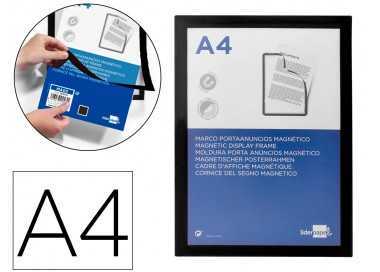 Marco porta anuncios liderpapel magnetico din a4 dorso adhesivo removible color negro
