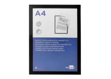 Marco porta anuncios liderpapel magnetico din a4 dorso adhesivo removible color negro