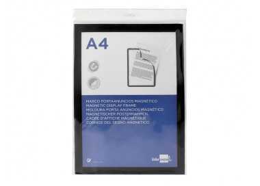 Marco porta anuncios liderpapel magnetico din a4 dorso adhesivo removible color negro