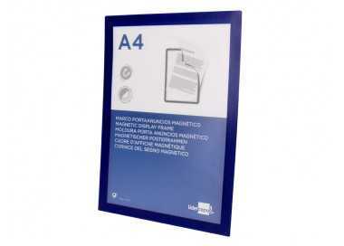 Marco porta anuncios liderpapel magnetico din a4 dorso adhesivo removible color azul