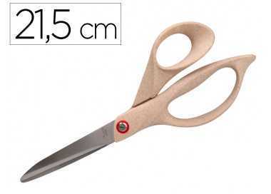 Tijera oficina liderpapel acero inoxidable mango eco material 8/' 21,5 cm en blister